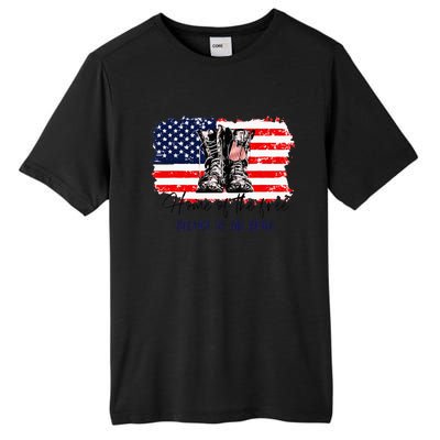 Home Of The Free Because Of The Brave American Flag Tall Fusion ChromaSoft Performance T-Shirt