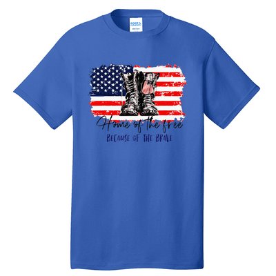 Home Of The Free Because Of The Brave American Flag Tall T-Shirt