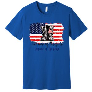 Home Of The Free Because Of The Brave American Flag Premium T-Shirt