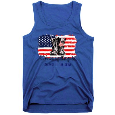 Home Of The Free Because Of The Brave American Flag Tank Top