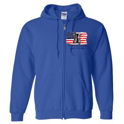 Home Of The Free Because Of The Brave American Flag Full Zip Hoodie