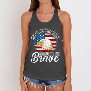 Home Of The Free Because Of The Brave 4th Of July Outfit Women's Knotted Racerback Tank