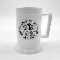 Home Of The Wicked Witch And Her Pack Of Dog Funny Halloween Beer Stein