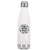 Home Of The Wicked Witch And Her Pack Of Dog Funny Halloween Stainless Steel Insulated Water Bottle