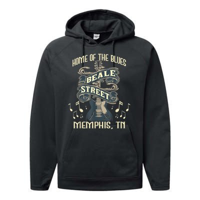 Home Of The Blues Beale Street Memphis Musician Guitarist Performance Fleece Hoodie