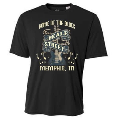 Home Of The Blues Beale Street Memphis Musician Guitarist Cooling Performance Crew T-Shirt