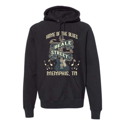 Home Of The Blues Beale Street Memphis Musician Guitarist Premium Hoodie