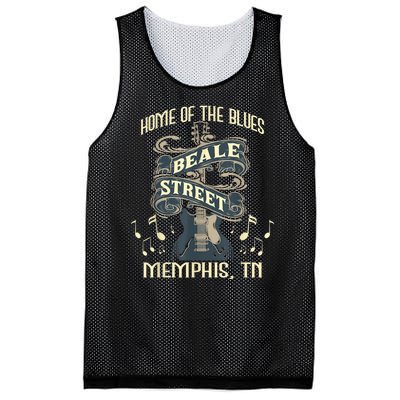 Home Of The Blues Beale Street Memphis Musician Guitarist Mesh Reversible Basketball Jersey Tank