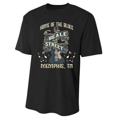 Home Of The Blues Beale Street Memphis Musician Guitarist Performance Sprint T-Shirt