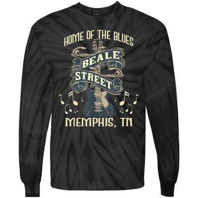 Home Of The Blues Beale Street Memphis Musician Guitarist Tie-Dye Long Sleeve Shirt