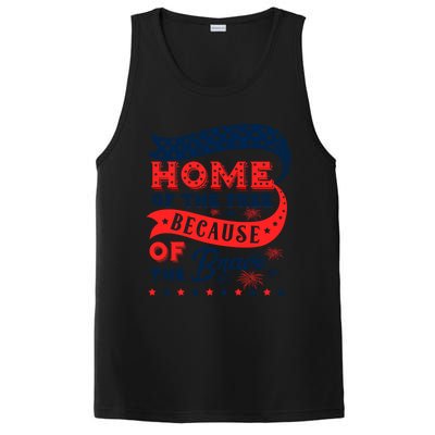 Home Of The Free Because Of The Brave Awesome Usa Favorite Cool Gift PosiCharge Competitor Tank