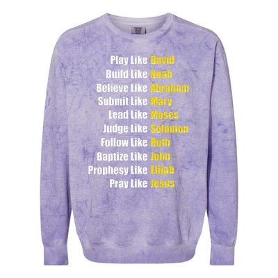 Heroes Of The Bible Faith Popular Biblical Characters Colorblast Crewneck Sweatshirt