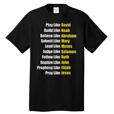 Heroes Of The Bible Faith Popular Biblical Characters Tall T-Shirt