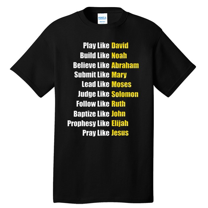 Heroes Of The Bible Faith Popular Biblical Characters Tall T-Shirt