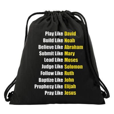 Heroes Of The Bible Faith Popular Biblical Characters Drawstring Bag