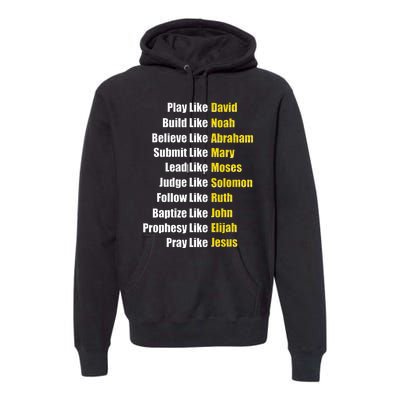 Heroes Of The Bible Faith Popular Biblical Characters Premium Hoodie