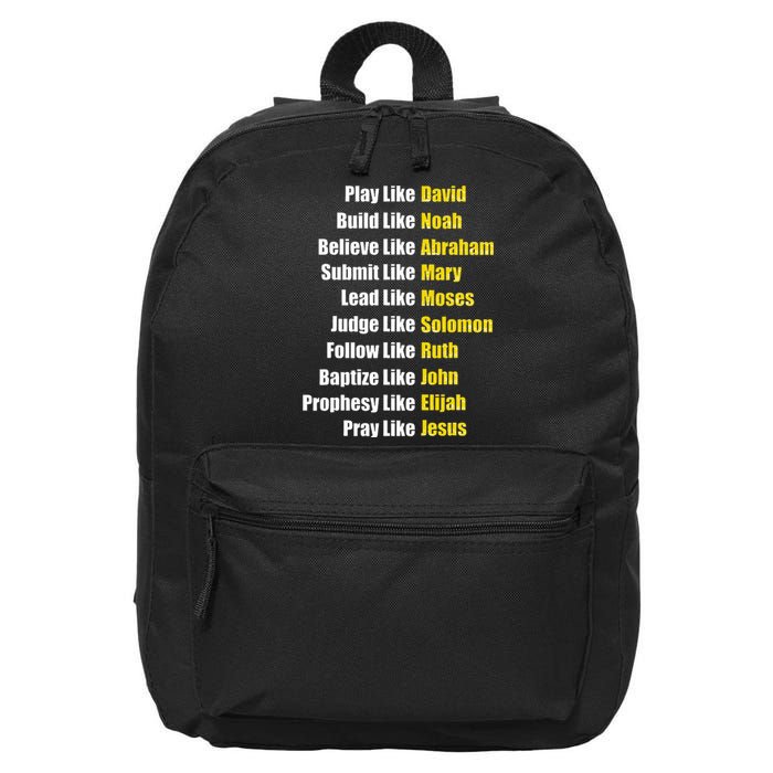 Heroes Of The Bible Faith Popular Biblical Characters 16 in Basic Backpack