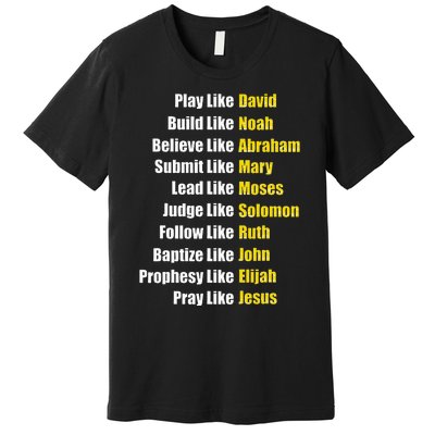 Heroes Of The Bible Faith Popular Biblical Characters Premium T-Shirt