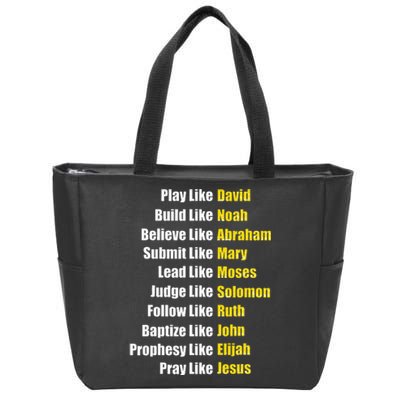 Heroes Of The Bible Faith Popular Biblical Characters Zip Tote Bag