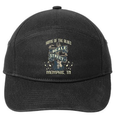 Home Of The Blues Beale Street Memphis Musician Guitarist 7-Panel Snapback Hat