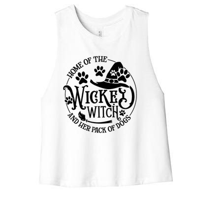 Home Of The Wicked Witch And Her Pack Of Dog Funny Gift Women's Racerback Cropped Tank