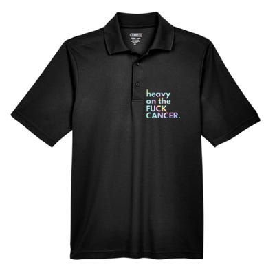 Heavy On The Fuck Cancer Tie Dye Distressed Awareness Men's Origin Performance Pique Polo