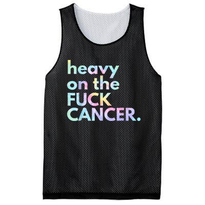 Heavy On The Fuck Cancer Tie Dye Distressed Awareness Mesh Reversible Basketball Jersey Tank