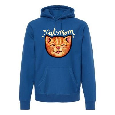 Happy Orange Tabby Cat Mom Gift Premium Hoodie