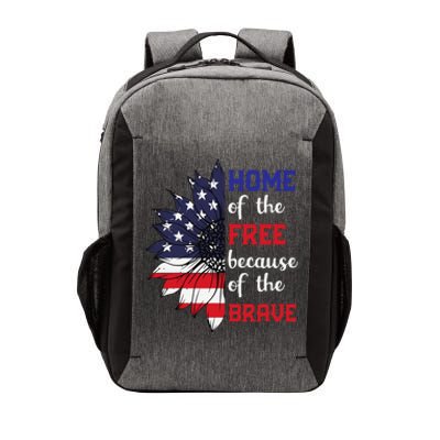 Home Of The Free Because Of The Brave Sunflower USA Flag Vector Backpack