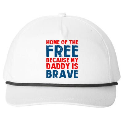 Home Of The Free Because My Daddy Is Brave Gift Snapback Five-Panel Rope Hat