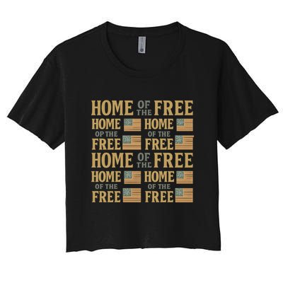 Home of the Free Women's Crop Top Tee
