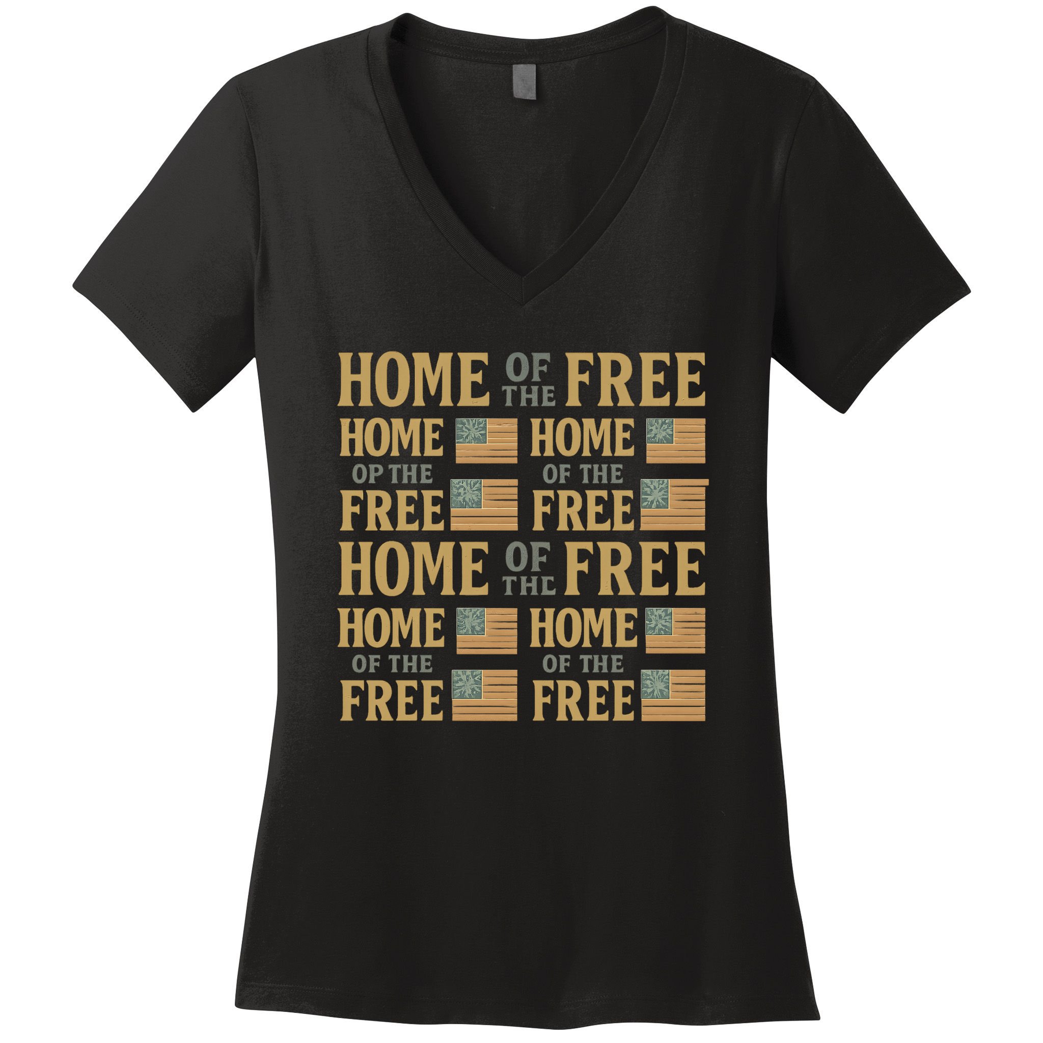 Home of the Free Women's V-Neck T-Shirt