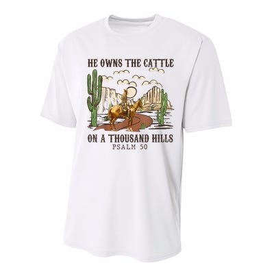 He Owns The Cattle On A Thousand Hills Psalm 50 Christian Performance Sprint T-Shirt