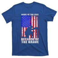 Home Of The Free Because Of The Brave Distress American Flag Cute Gift T-Shirt