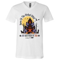 Home Of The Wicked Witch And Her Pack Of Dog V-Neck T-Shirt