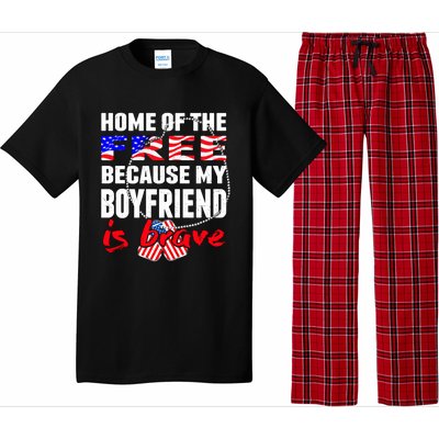 Home Of The Free My Friend Is Brave Proud Army Friend Funny Gift Pajama Set