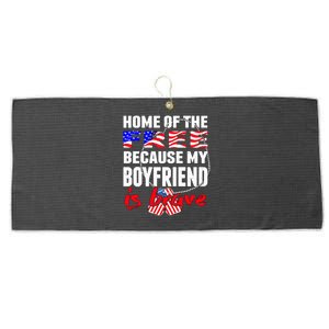 Home Of The Free My Friend Is Brave Proud Army Friend Funny Gift Large Microfiber Waffle Golf Towel