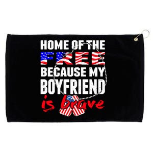 Home Of The Free My Friend Is Brave Proud Army Friend Funny Gift Grommeted Golf Towel