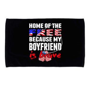 Home Of The Free My Friend Is Brave Proud Army Friend Funny Gift Microfiber Hand Towel