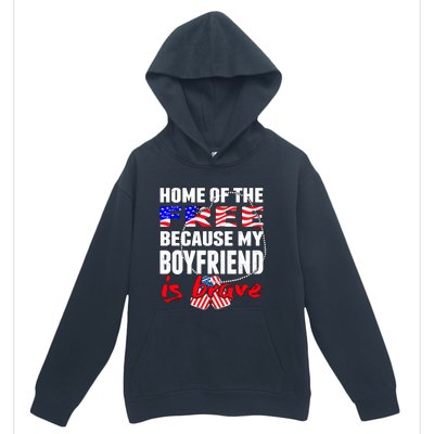 Home Of The Free My Friend Is Brave Proud Army Friend Funny Gift Urban Pullover Hoodie