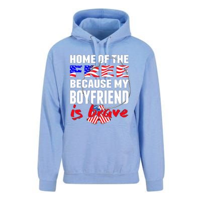 Home Of The Free My Friend Is Brave Proud Army Friend Funny Gift Unisex Surf Hoodie