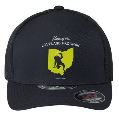 Home Of The Loveland Frogman Ohio Usa Flexfit Unipanel Trucker Cap