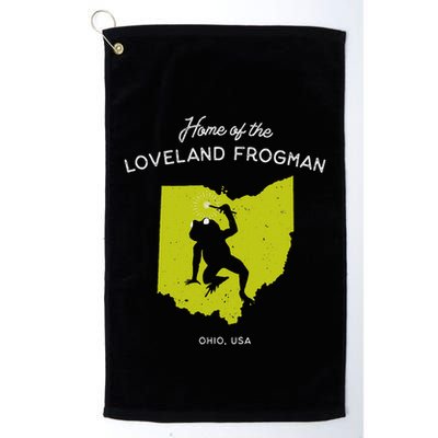 Home Of The Loveland Frogman Ohio Usa Golf Towel