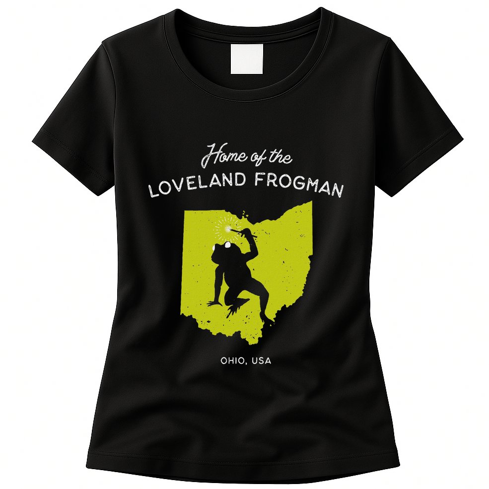 Home Of The Loveland Frogman Ohio Usa Womens T-Shirt
