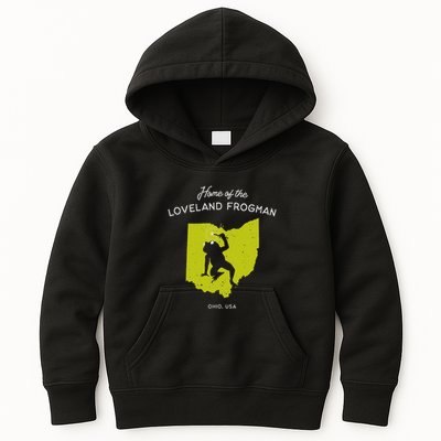 Home Of The Loveland Frogman Ohio Usa Kids Hoodie
