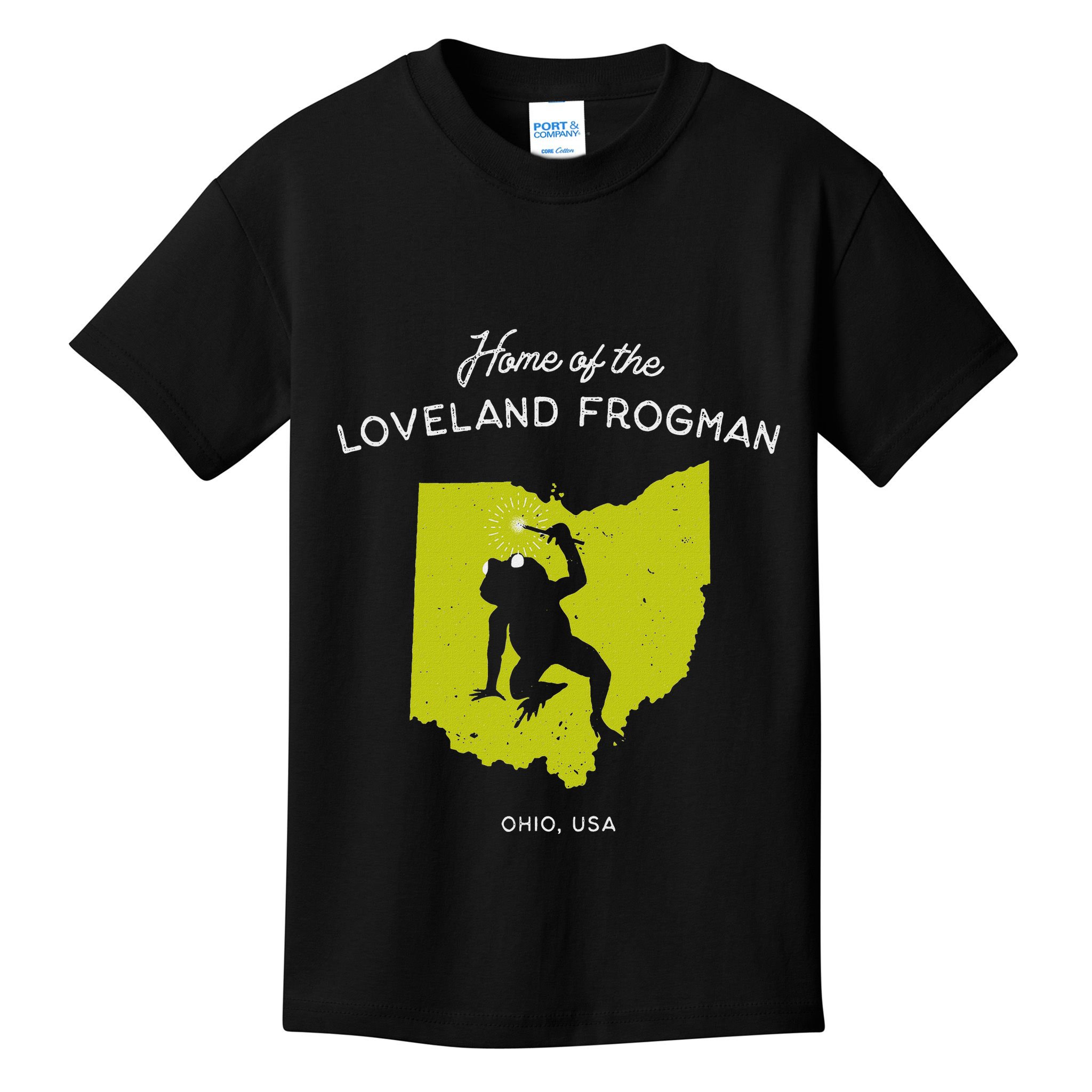 Home Of The Loveland Frogman Ohio Usa Kids T-Shirt