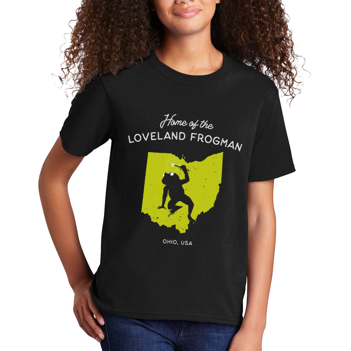 Home Of The Loveland Frogman Ohio Usa Kids T-Shirt