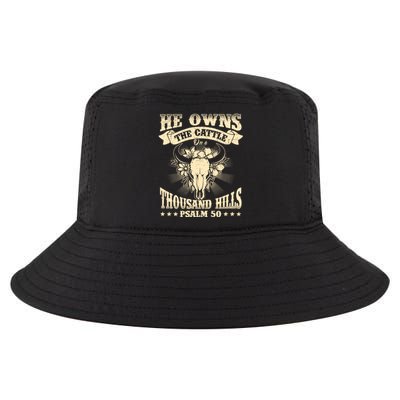 He Owns The Cattle On A Buffalo Thousand Hills Psalm 50 Cool Comfort Performance Bucket Hat