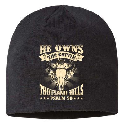 He Owns The Cattle On A Buffalo Thousand Hills Psalm 50 Sustainable Beanie