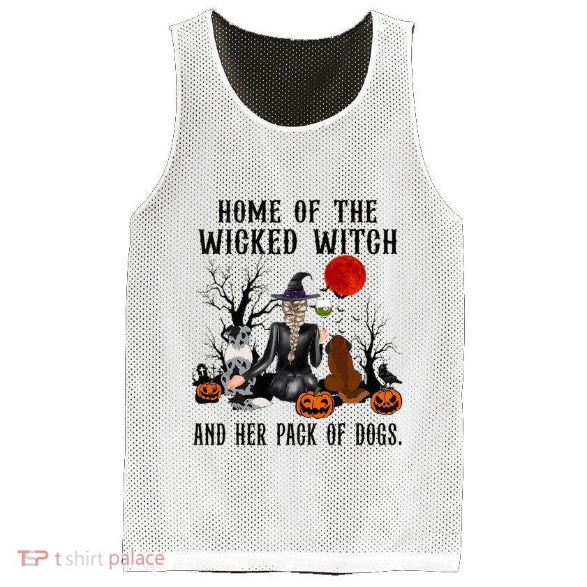 Home Of The Wicked Witch And Her Pack Of Dog Mesh Reversible Basketball Jersey Tank